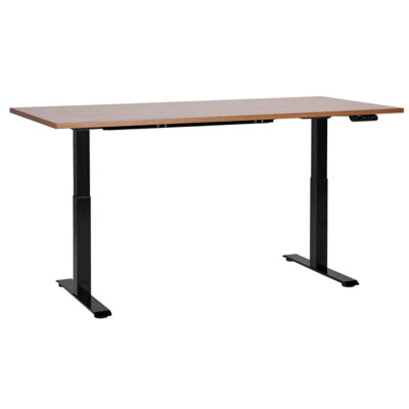 Image of Beliani Electric Adjustable Standing Desk Destines Brown/ Black 160 Cm 72 Cm