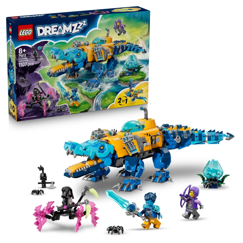 Image of LEGO DREAMZzz 2in1 Crocodile Submarine Toy for Kids 71512
