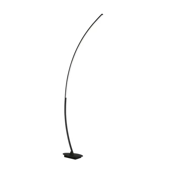 Image of Solo Modern LED Integrated Floor Lamp Black Matt 3000K with Footswitch