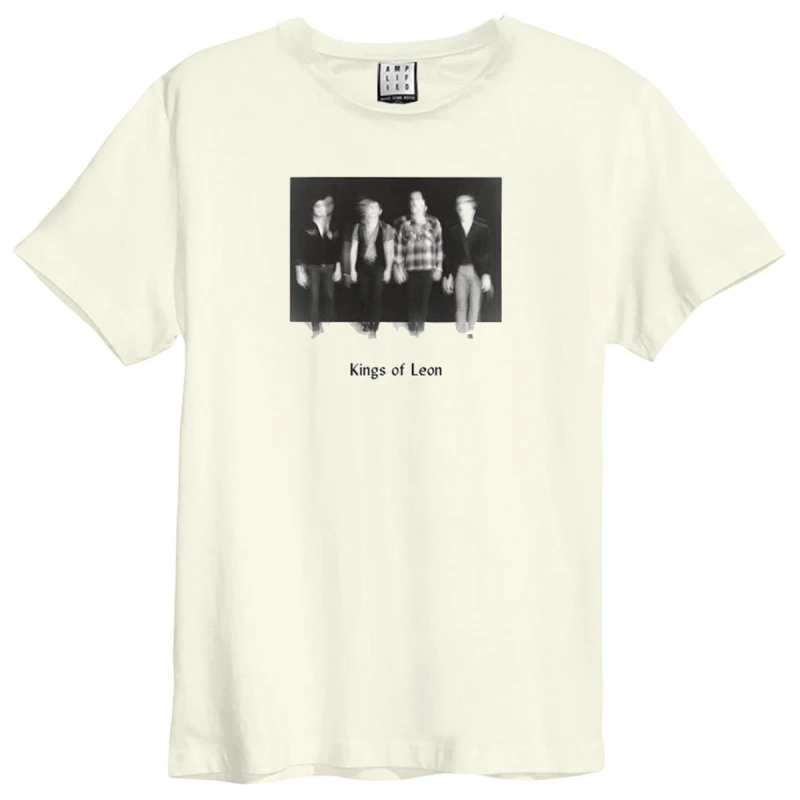 Image of Amplified Amplified Men Blurred Photo Kings Of Leon Vintage T-Shirt in White Size: Small White S Male 5063470980376