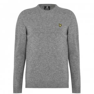 Image of Lyle and Scott Lambswool Knit Jumper - Mid Grey Marl