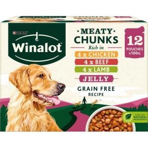 Image of Purina Winalot Meaty Chunks in Gravy Wet Dog Food 12 x 100g
