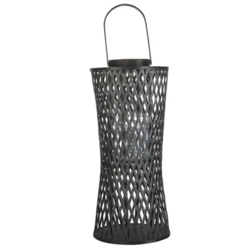 Image of Beliani Lantern Mactan Bamboo Wood 58cm Black