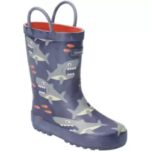 Image of Cotswold Girls Puddle Patterned Rubber Welly Wellington Boots UK Size 4.5 (EU 21)