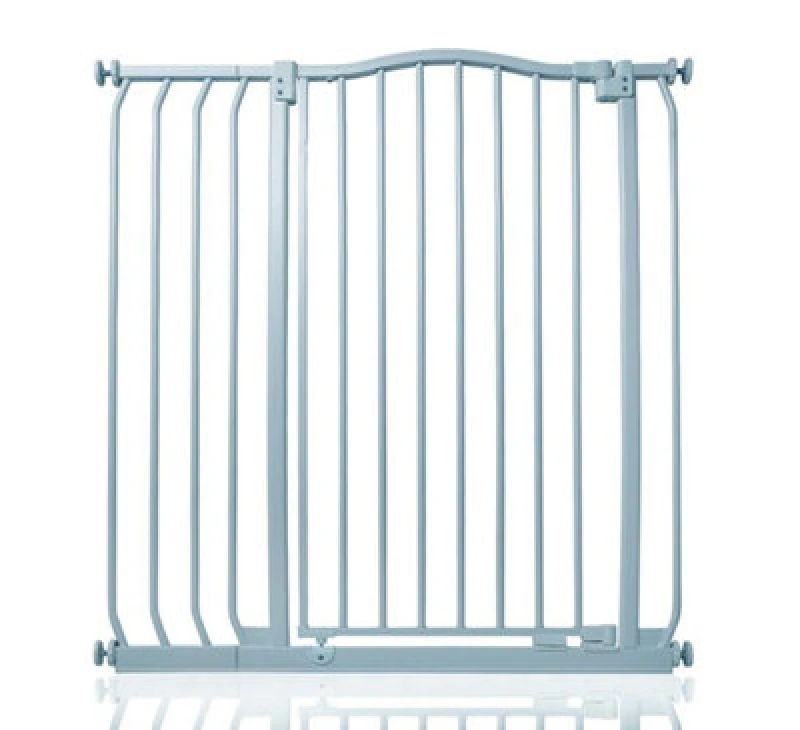 Image of Safetots Extra Tall Curved Top Safety Gate, 89Cm - 98Cm, Matt Grey, Extra Tall 100Cm In Height, Pressure Fit Stair Gate
