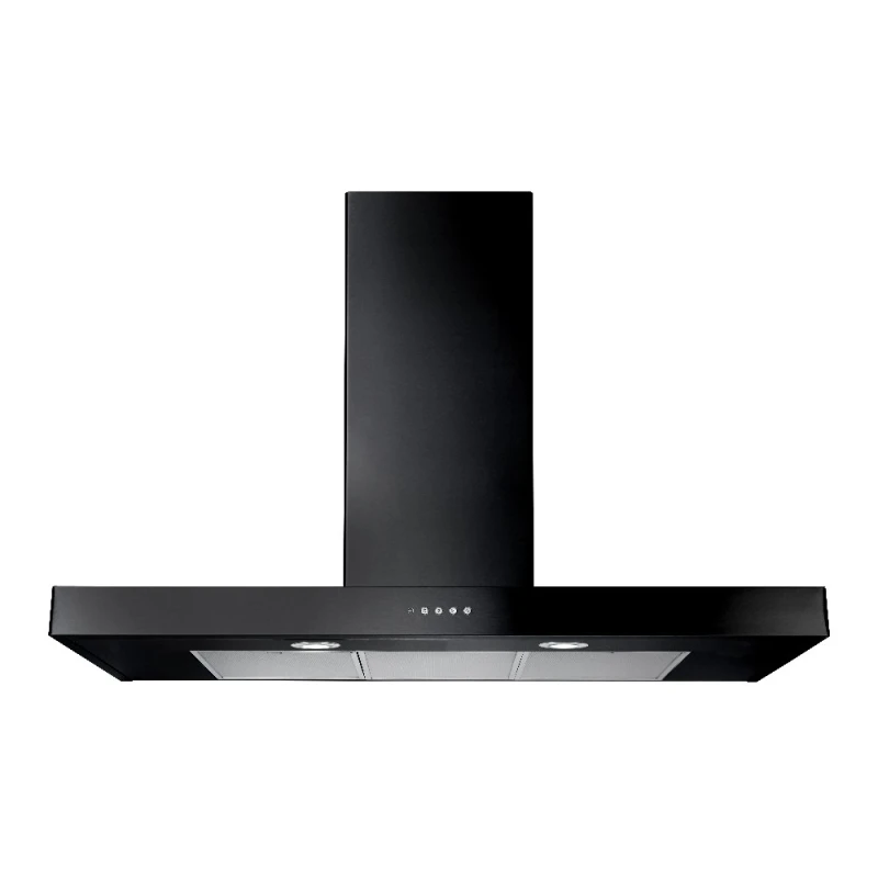 Image of Rangemaster 100cm Slimline Chimney Cooker Hood - Black UHDF100BL Black