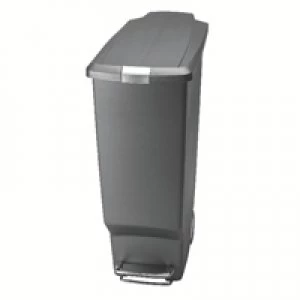Image of Slingsby Slim Plastic Pedal Bin 40L Grey 382650
