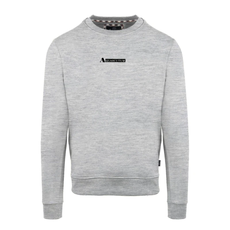 Image of Aquascutum Mens Round Neck Crew Sweatshirt - Grey Male S