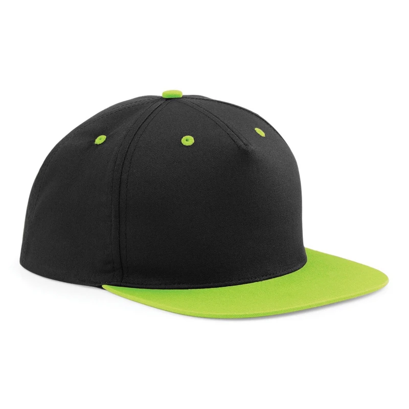 Image of Beechfield Beechfield Men 5 Panel Contrast Snapback Cap in True Black True Black One Size Male 5054171879250