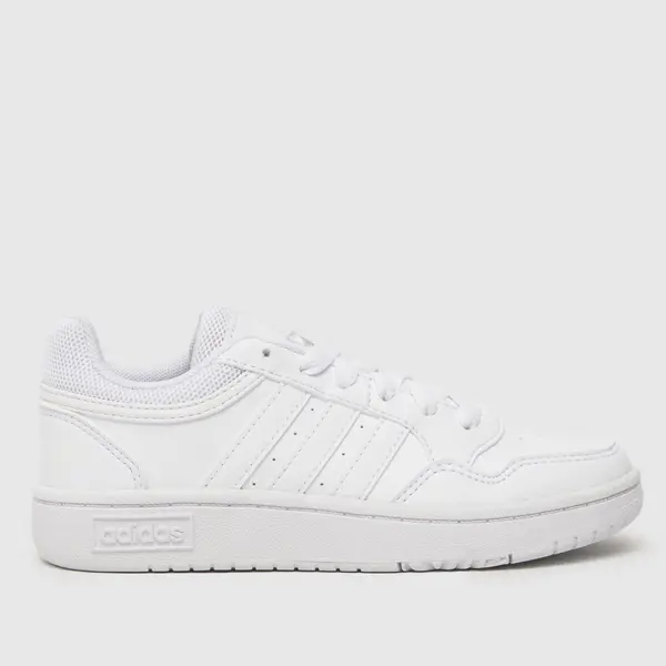 Image of adidas white hoops 3.0 Junior trainers White and Black UK 2 (EU 34)