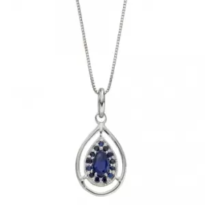 Image of Cut Out Teardrop Sapphire White Gold Pendant GP2271L