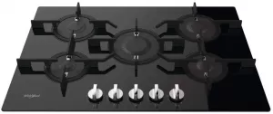Image of Whirlpool POW75D2NB 5 Burner Gas Hob