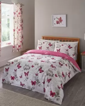 Image of Cotton Traders Butterfly Duvet Set in Pink