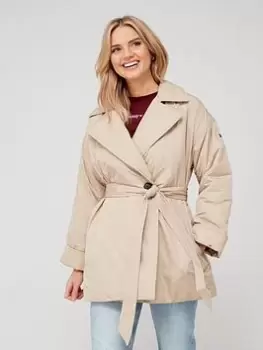 Image of Tommy Hilfiger Clean Padded Peacoat - Beige, Beige Size M Women