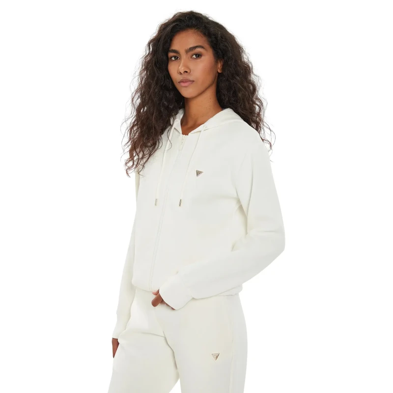 Image of Guess Womens zip-up hoodie Guess Olympe Blanc Female S