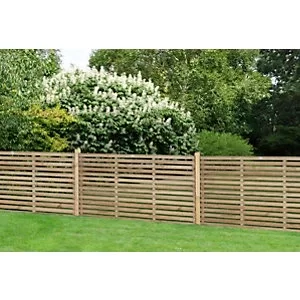 Image of Forest Garden Single Slatted Fence Panel 6 x 3ft 4 Pack