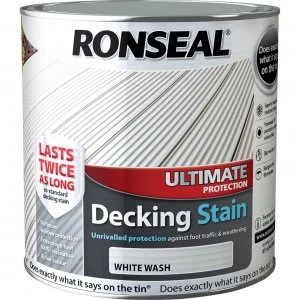 Image of Ronseal Ultimate Protection Decking Stain White Wash 2.5l