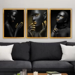 Image of 3AC178 Multicolor Decorative Framed Painting (3 Pieces)