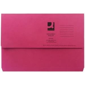 Image of Q-Connect Document Wallet Foolscap Red Pack of 50 KF23016
