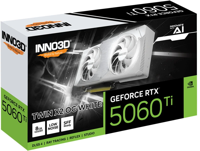 Image of Inno3D GeForce RTX 5060 Ti Twin X2 OC White 8GB GDDR7 PCI-Express Graphics Card - N506T2-08D7X-193075W