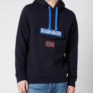 Image of Napapijri Mens Burgee Win Hoodie - Blu Marine - XL