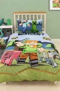Image of Minecraft Adventure Reversible Duvet Set - Size: Single