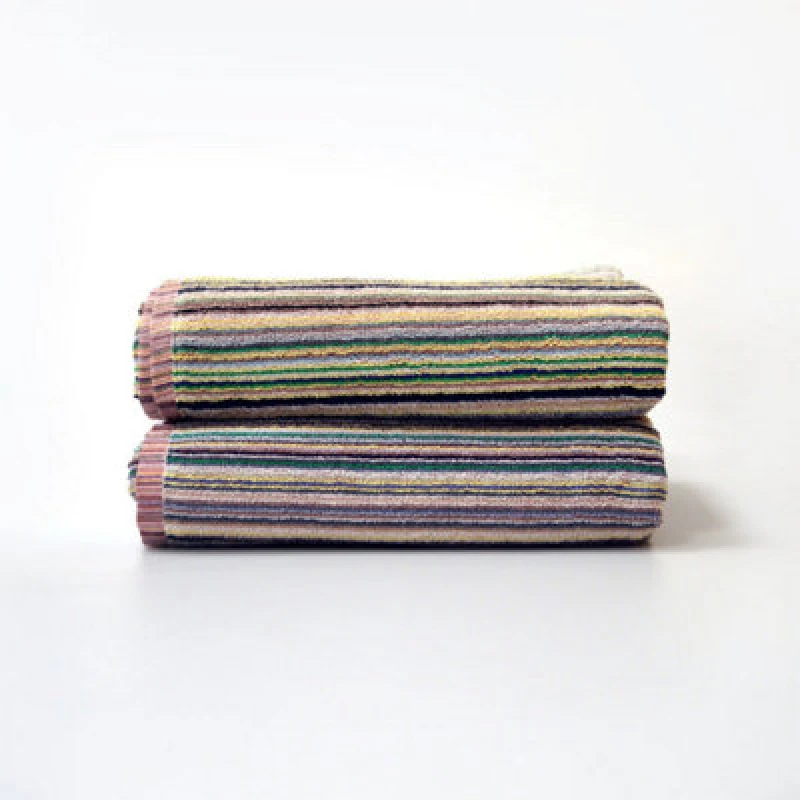 Image of Allure Bath Fashions Recycled Cotton Bath Towels - Striped, Lightweight Remnant Yarn