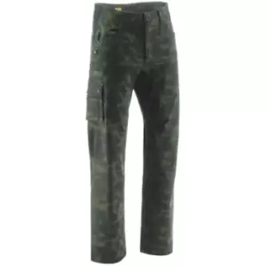 Image of Caterpillar Mens Operator Flex Work Trousers (42L) (Green Camo) - Green Camo