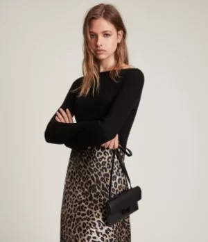 Image of AllSaints Womens Hera Leppo 2-In-1 Dress, Black, Size: M