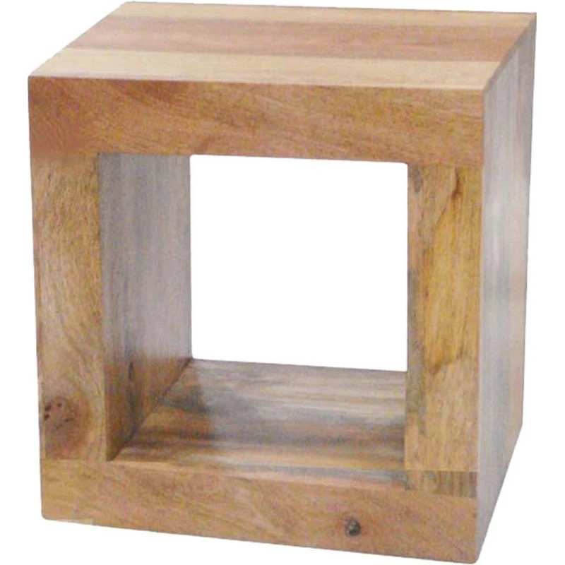 Image of Jaipur Furniture Ltd 1 Hole Display Unit - Mango Wood - L35 x W44 x H44cm - Light Finish in Brown Brown Unisex