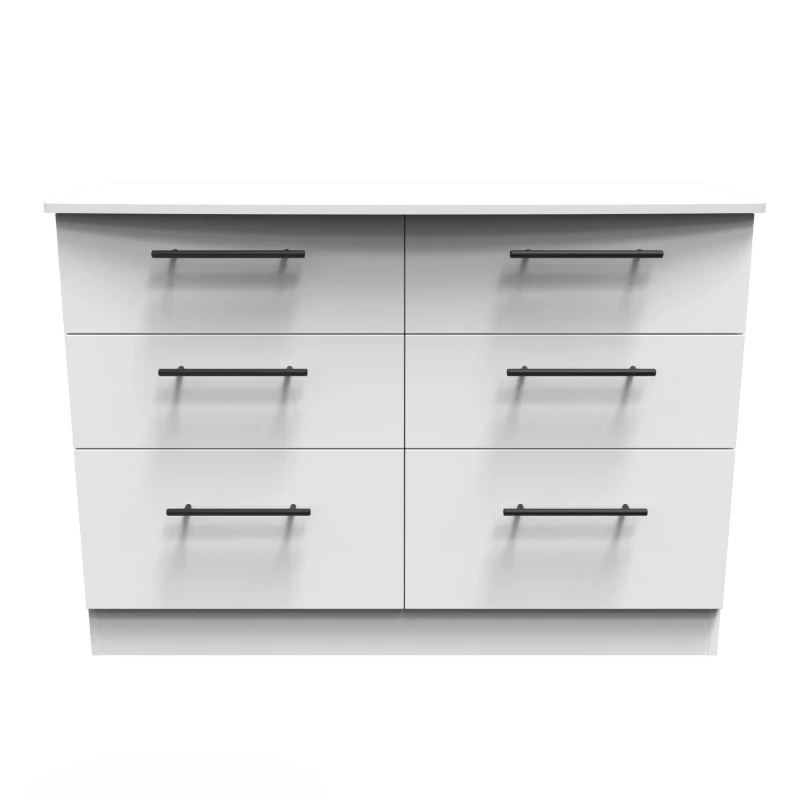Image of Howard 6 Drawer Wide Chest In White Ash (Ready Assembled)