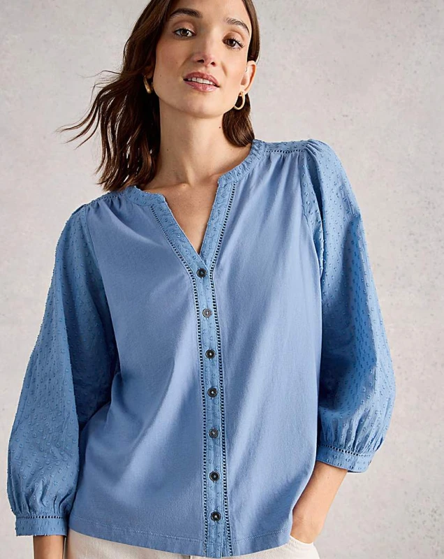 Image of White Stuff White Stuff Daisy Top Blue - White Stuff - Size: 12 Blue Female 12 ZD47302