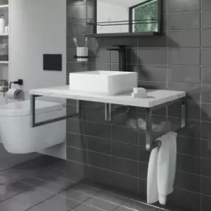 Image of 800mm Marble Effect Countertop Basin Shelf Only - Lund