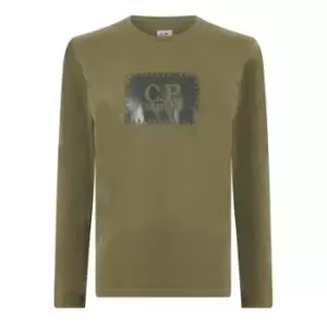 Image of CP Company 30/1 Long Sleeve T Shirt - Green