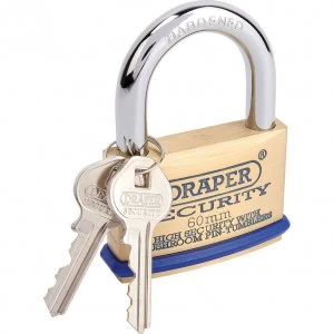 Image of Draper Solid Brass Padlock 60mm Standard