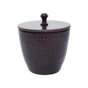 Image of Interiors By Ph Hammered Aluminium Canister With Lid - Dark Bronze