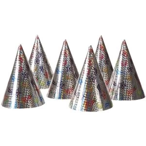 Image of Party Hats Silver (Pack Of 6)