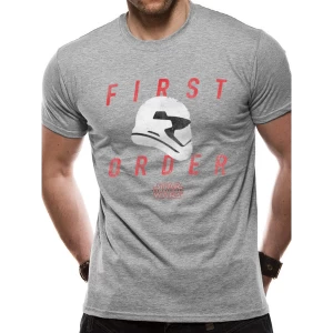 Image of Star Wars 8 - First Order Trooper Profile Mens Small T-Shirt - Grey