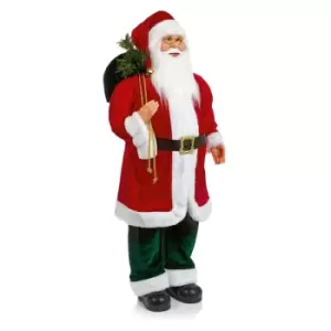 Image of 100cm Standing Indoor Santa Claus / Father Christmas with Sack Plush Decoration