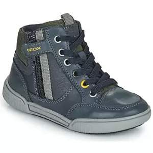 Image of Geox POSEIDO boys's Childrens Shoes (High-top Trainers) in Blue. Sizes available:10 kid,11 kid,11.5 kid,12 kid,13 kid,1 kid,1.5 kid,2.5