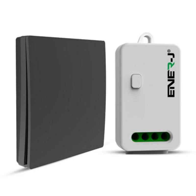 Image of Ener-J 1 Gang Wireless Kinetic Switch, Black + 500W Rf Receiver
