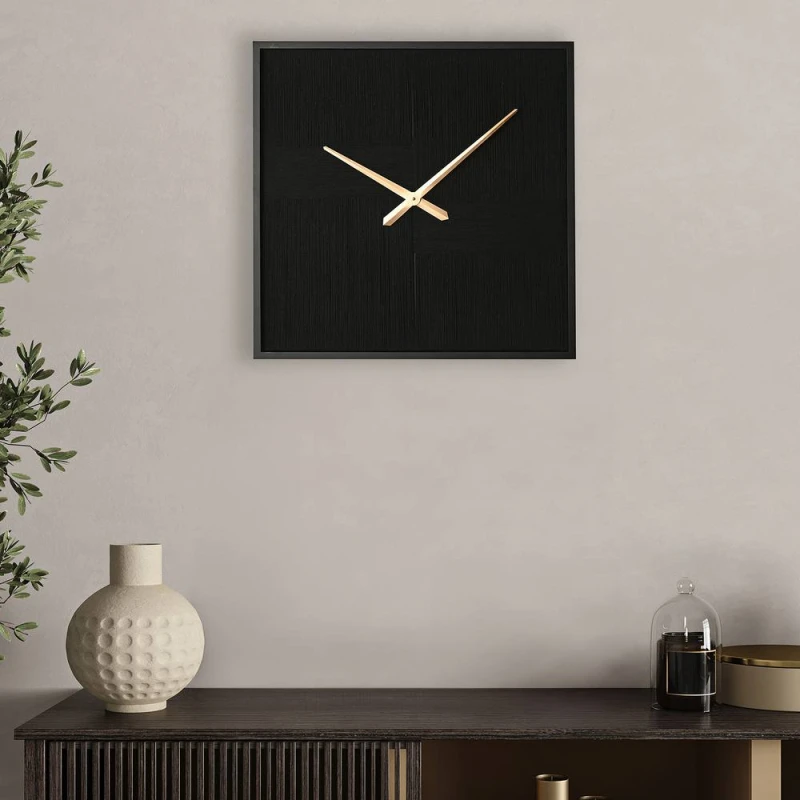 Image of Hestia Woven Thread Clock - Black Unisex