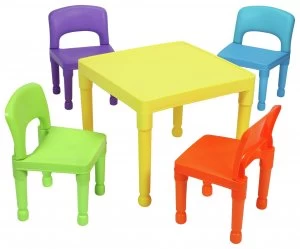 Image of Liberty House Multicoloured Nursery Table and 4 Chairs.