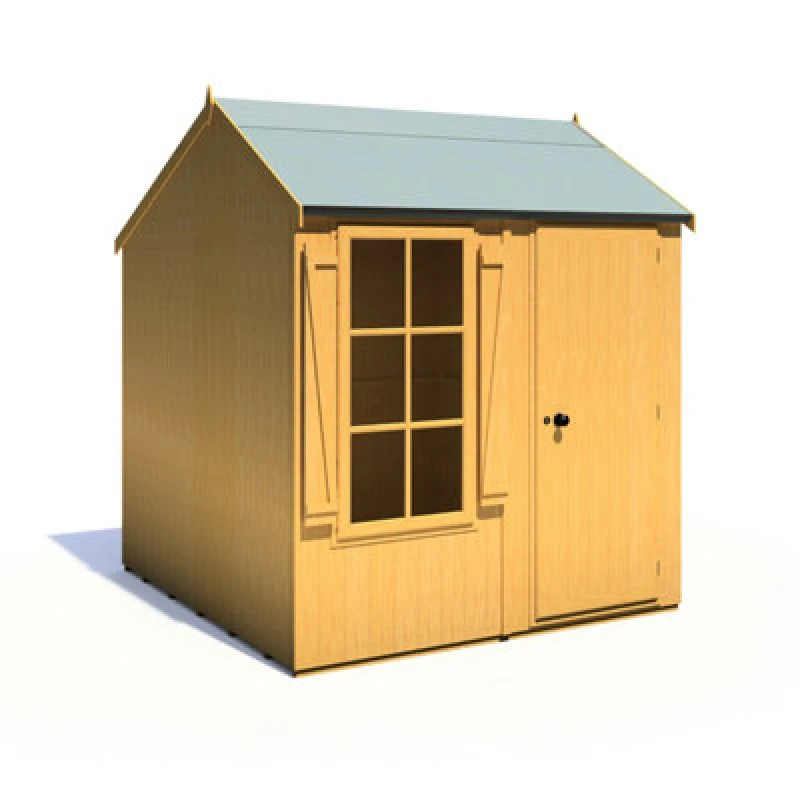 Image of Shire Holt 7x7 Single Door Shed - Brown Brown 7 x 7 ft