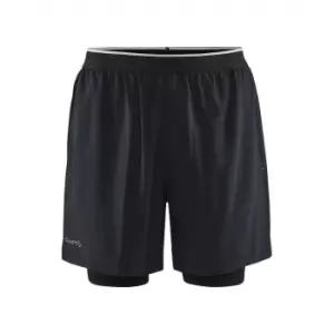 Image of Craft Mens ADV Charge Stretch 2 in 1 Shorts (S) (Black)