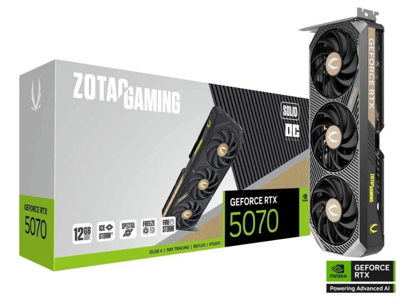 Image of ZOTAC GAMING GeForce RTX 5070 SOLID OC 12GB GDDR7 Graphics Card - ZT-B50700J-10P