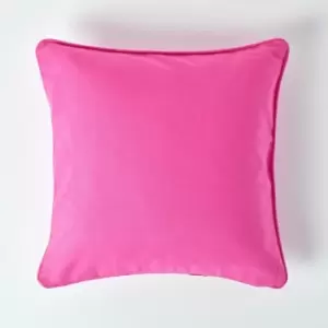Image of Cotton Plain Cerise Cushion Cover, 45 x 45cm - Pink - Homescapes
