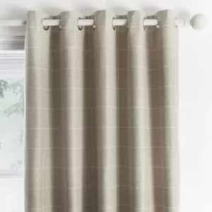 Image of Appletree Loft Windsor Check Natural Eyelet Curtains Natural