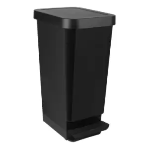 Image of Cooke & Lewis Moda Pedal Black Plastic Rectangular Freestanding Kitchen Pedal Bin, 45L