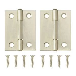 Image of Lightweight Brass effect Metal Butt hinge Pack of 2